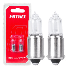 H5W halogeenlampen 12V 5W BAX9S, 2 stuks.