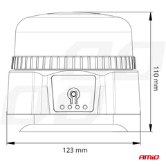 Trådløs advarselslampe med magnetisk montering