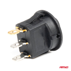 Rund afbryder med lys til 12 V installationer