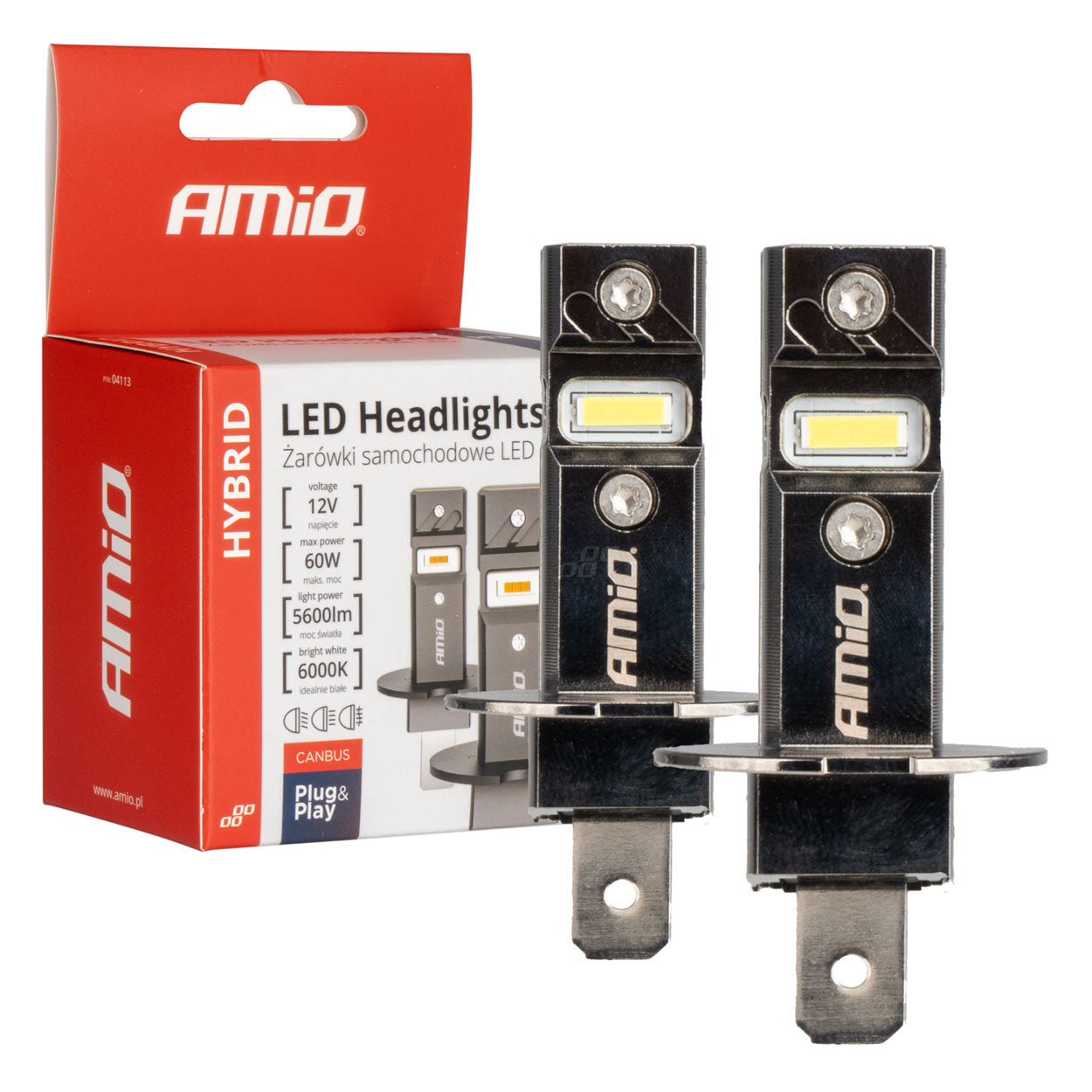 H3 LED-pærer med 6000K lys og Canbus
