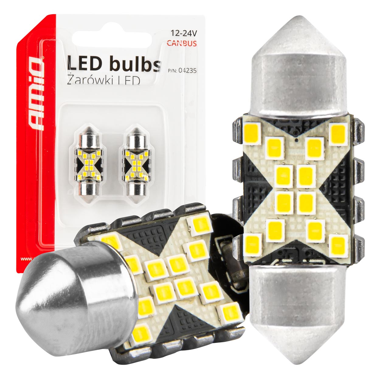LED CANBUS festoon-pære C5W med 12 SMD-dioder