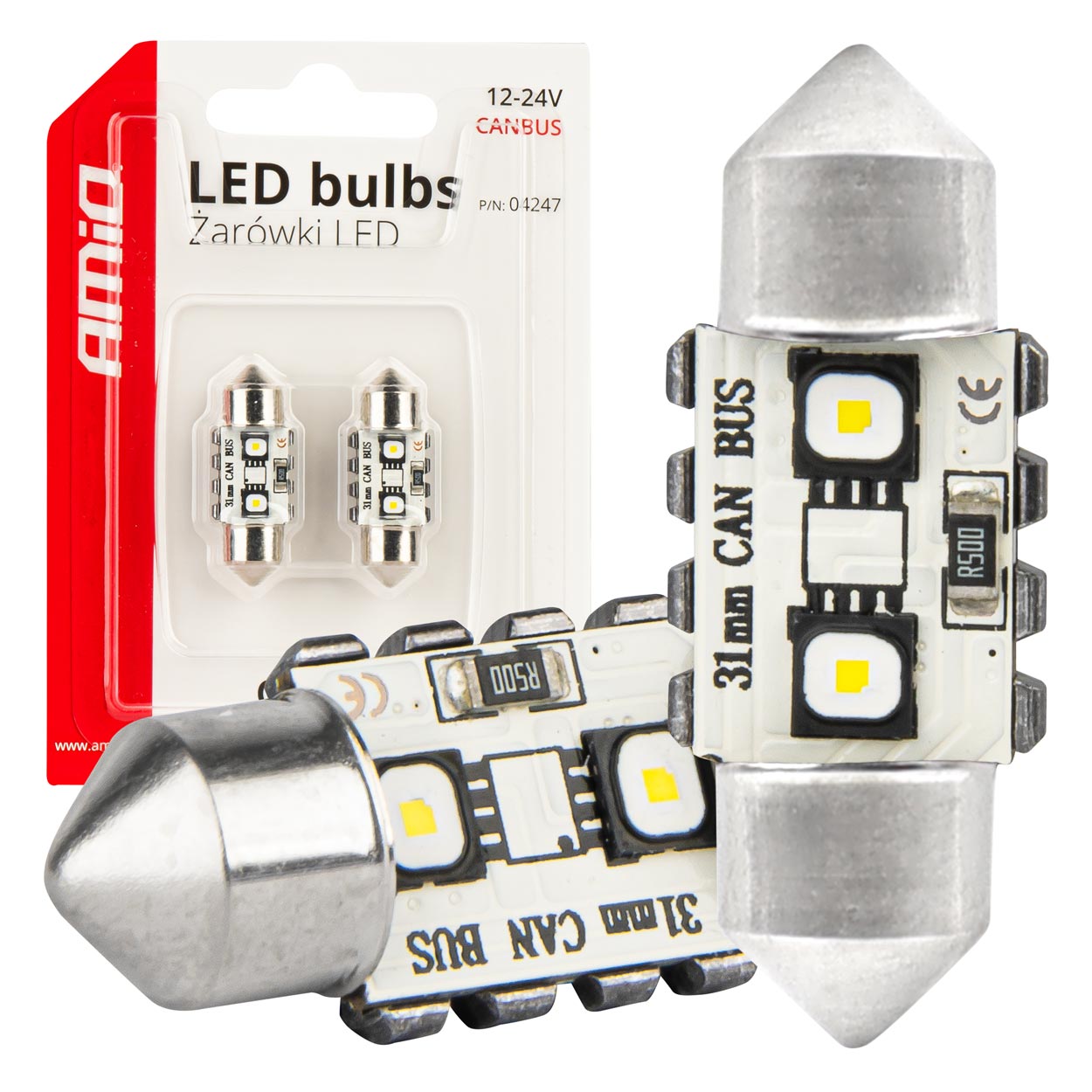 LED-pære C5W CANBUS festoon 31 mm med hvidt lys