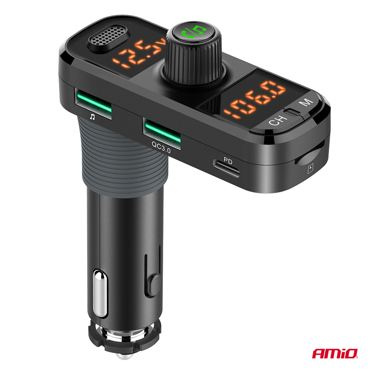 FM-sender med ergonomisk L-formet design