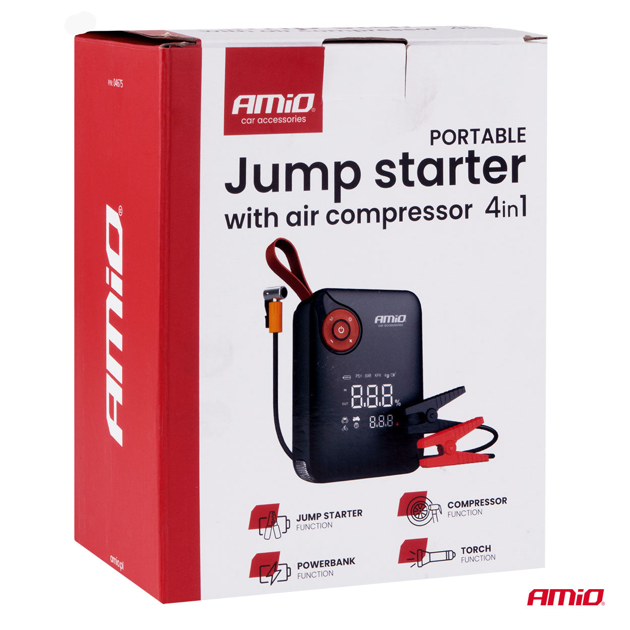 Mini jumpstarter med 7.200 mAh batteri