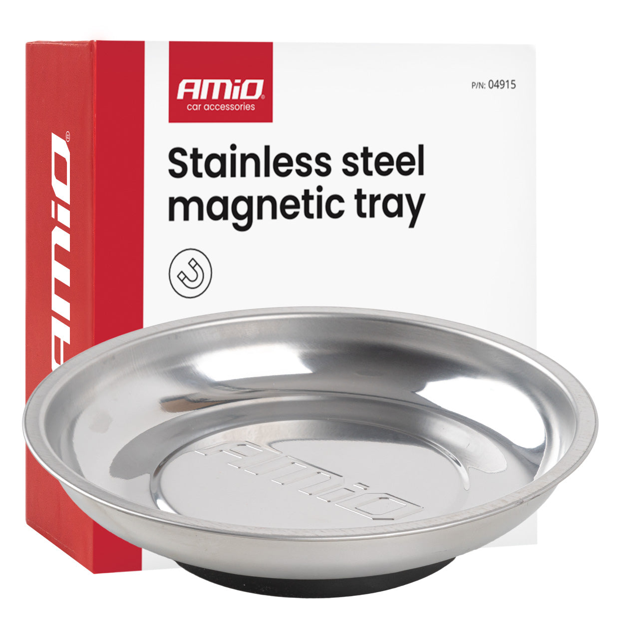 Magnetisk bakke i rustfrit stål med 150 mm diameter