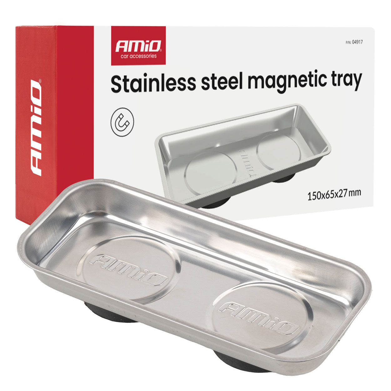 Magnetische RVS-bak 150 × 65 × 27 mm