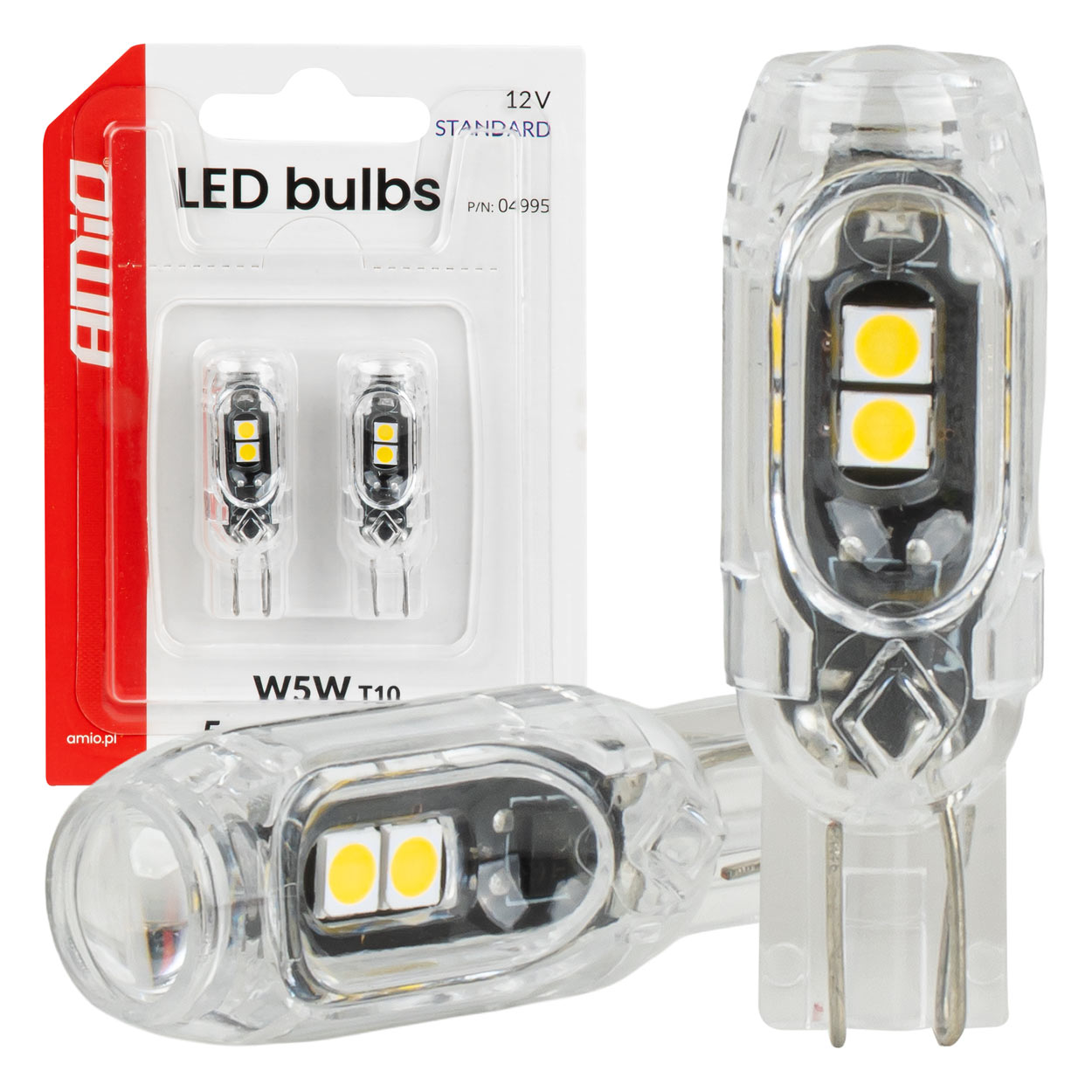 T10 LED-lamp met 5 SMD 2835 LED's en wit licht