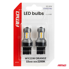 Oranje 12/24 V LED-lamp voor 7440-fitting