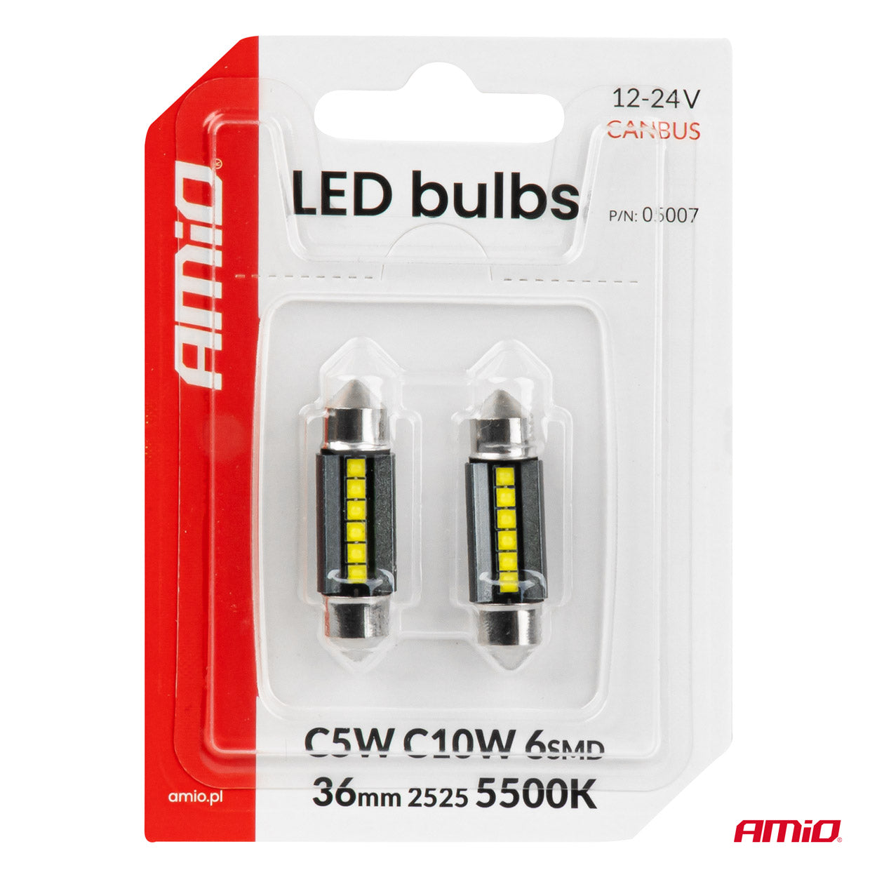 Hvid CANBUS LED-pære til bilbelysning