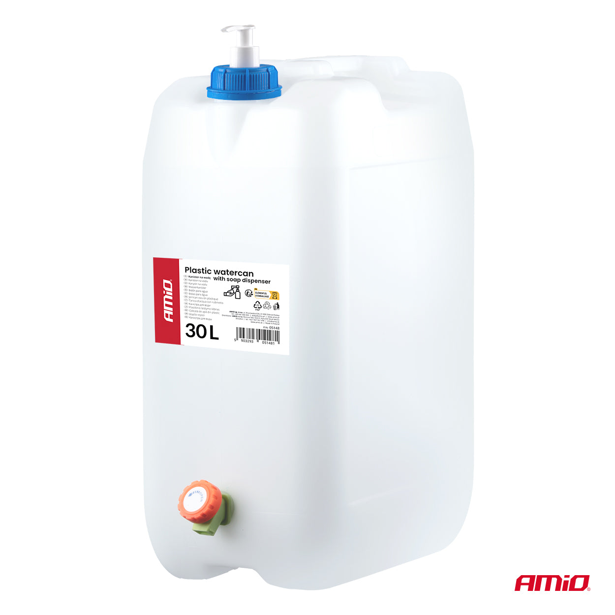 Witte watertank met brede vulopening