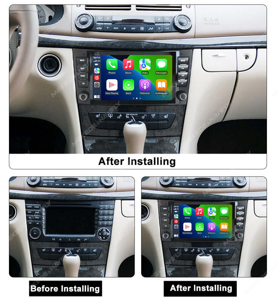 Mercedes-Benz W211 - 8" radio met Apple CarPlay en Android Auto – Carmediaeurope.com
