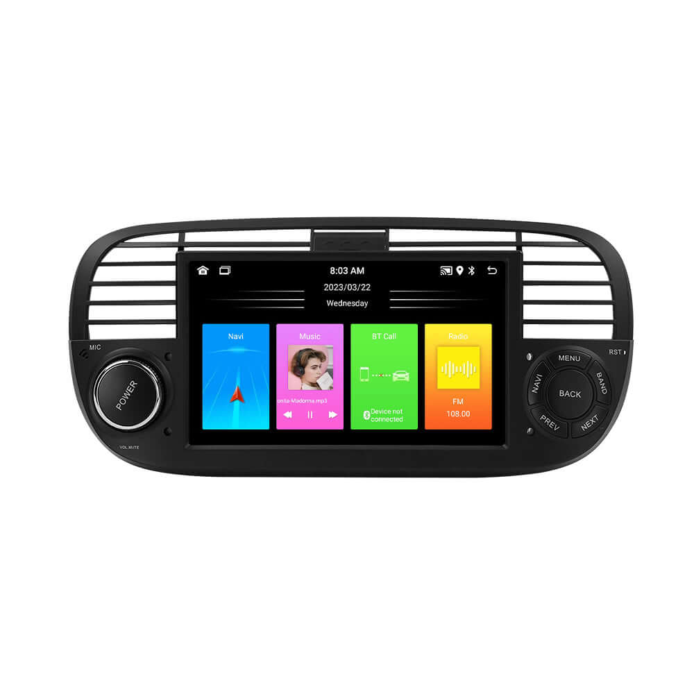 Fiat 500 2007-2015 – 7” Autoradio met Apple CarPlay en Android Auto – carmedia24.nl
