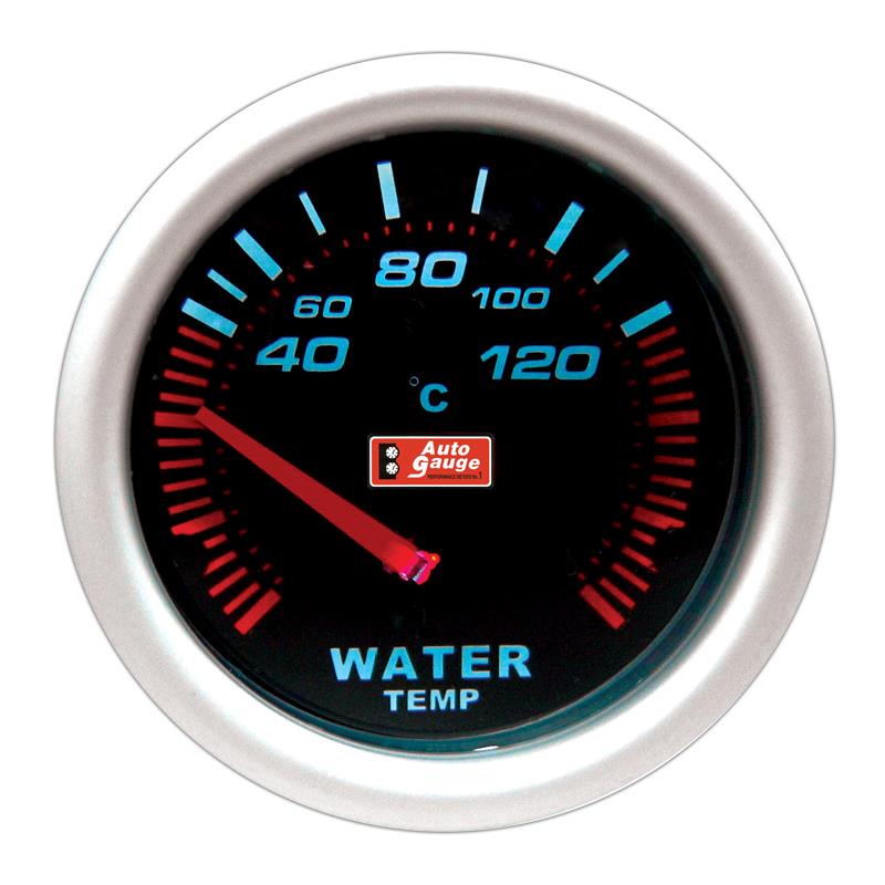 Watertemperatuurmeter zwart 5,8 cm Auto Gauge