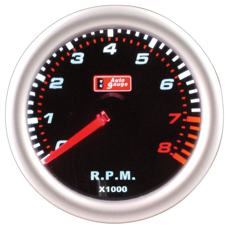 Toerenteller zwart 2" Auto Gauge
