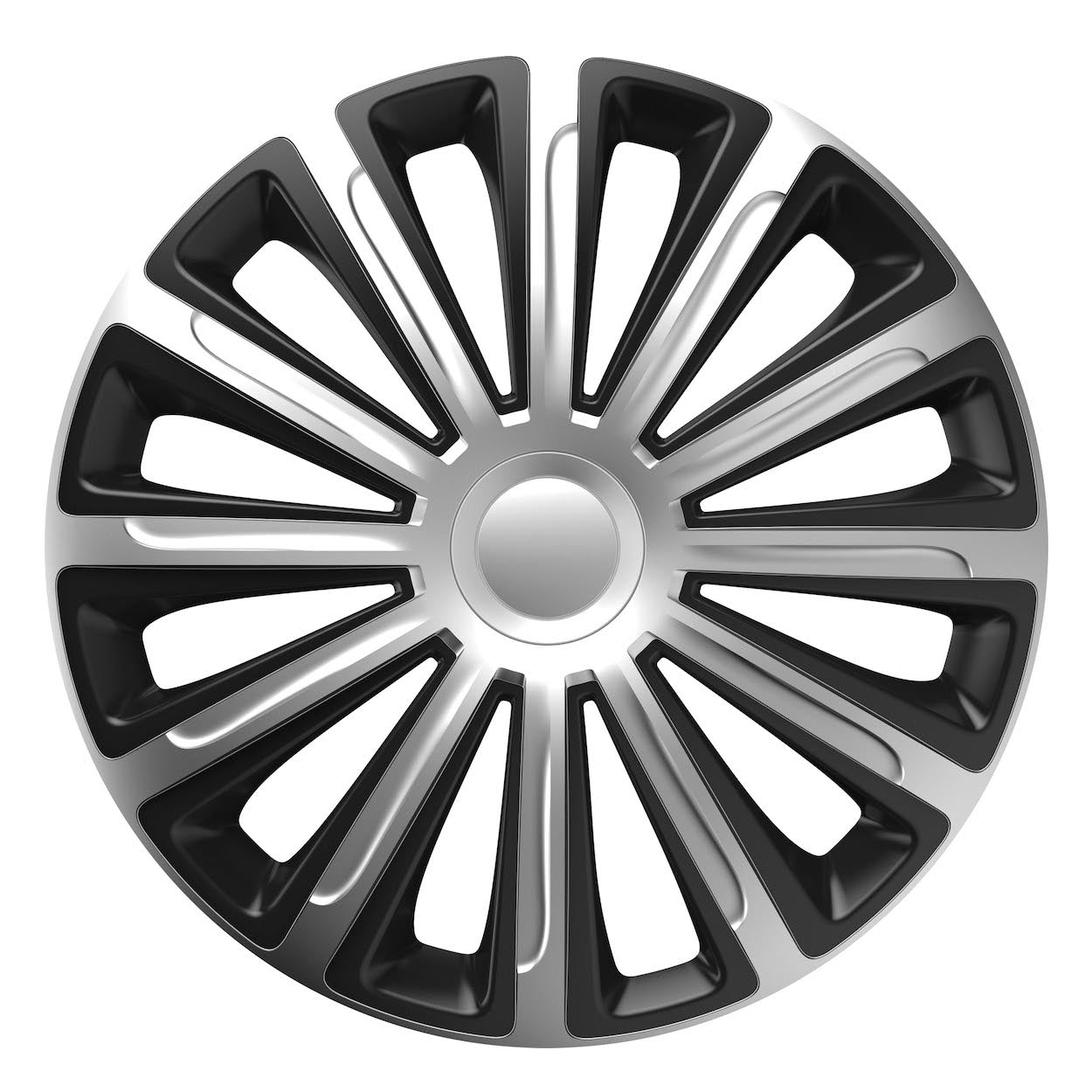 Trend wieldop in zwart en zilver voor 16 inch stalen velgen