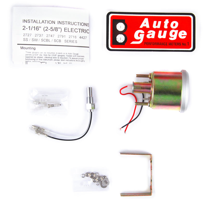 Wit 2" watertemperatuurmeter met sensor