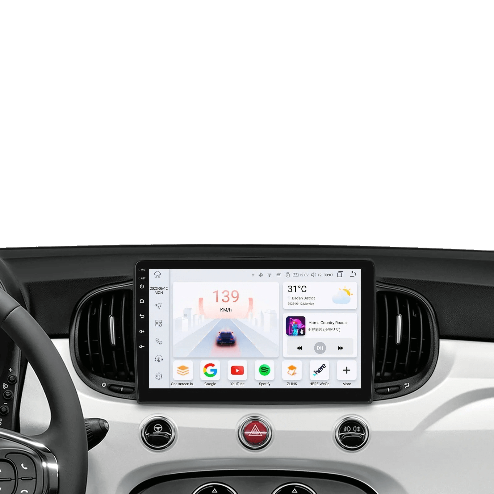 Fiat 500 16-19 - 9" radio met Apple CarPlay en Android Auto – Carmediaeurope.com