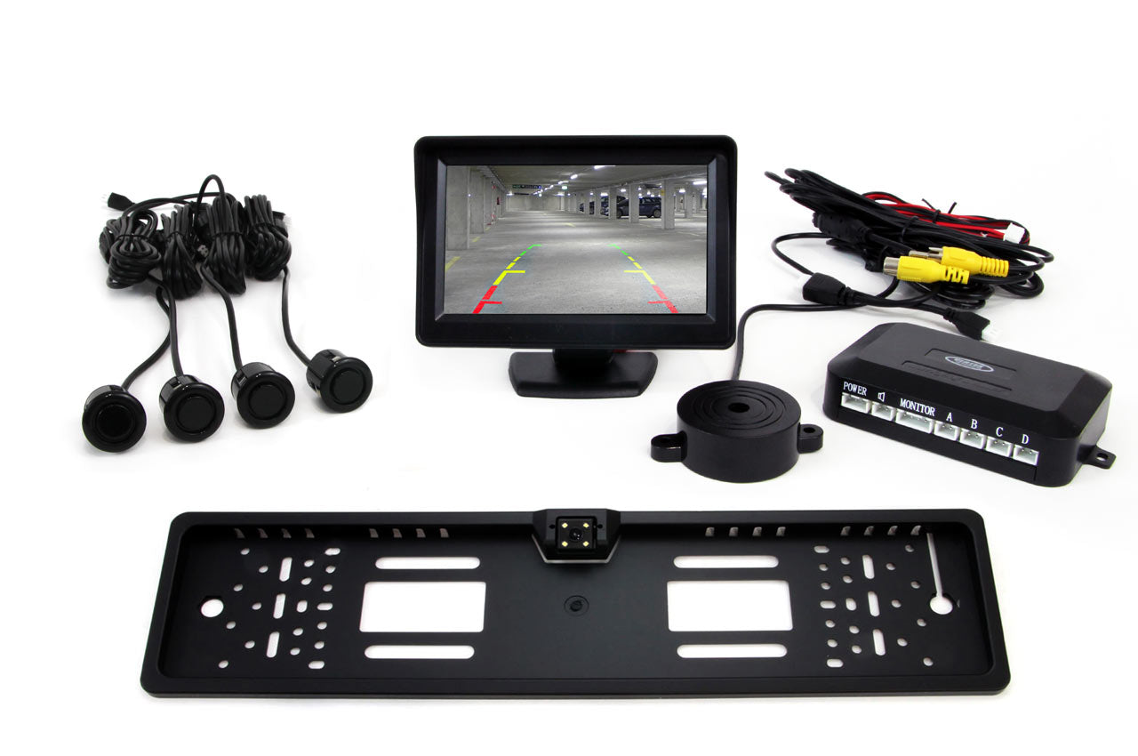 Parkeerhulp met 4,3 inch TFT-scherm, camera en sensoren