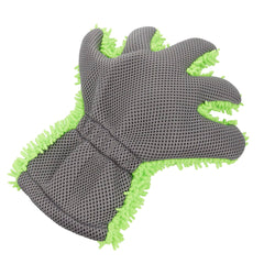 Washandschoen van microvezel met chenillevingers en mesh