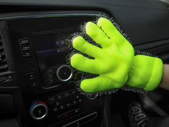 Washandschoen met mesh en chenillevingers