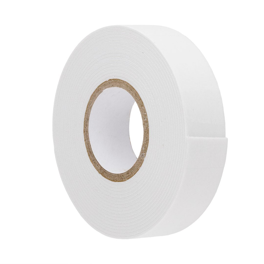 Dubbelzijdige schuimtape 1 mm x 19 mm x 3 m in wit