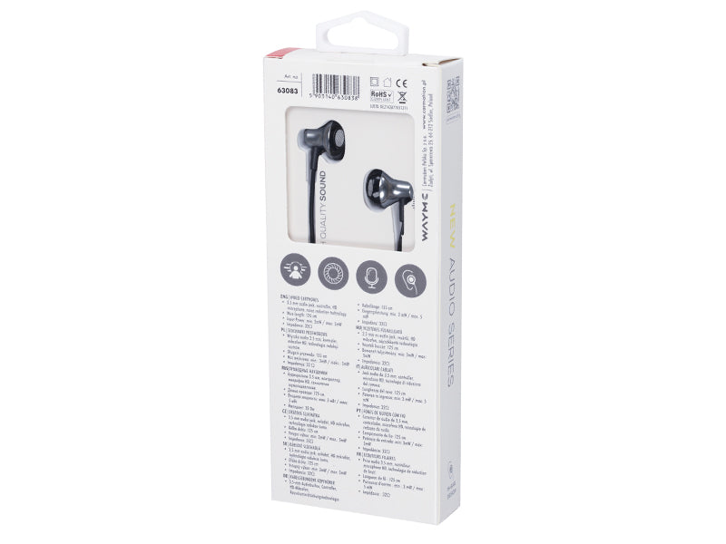 WAYME oordopjes met 125 cm kabel en 3,5 mm audiojack