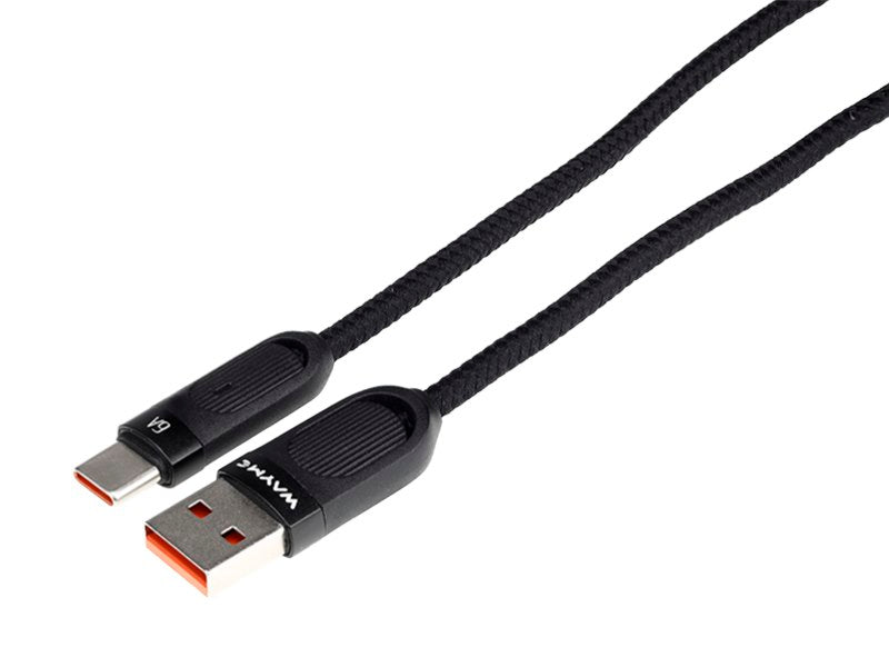 USB-naar-USB-C laadkabel met microvezelvlechtwerk en spiraalvorm