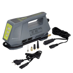 12V en 230V luchtcompressor van CARMOTION met digitaal manometer en LED-verlichting