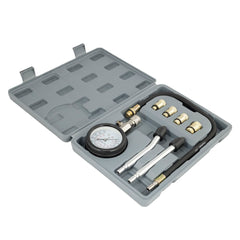 Compressietester voor benzinemotor met manometer en adapters