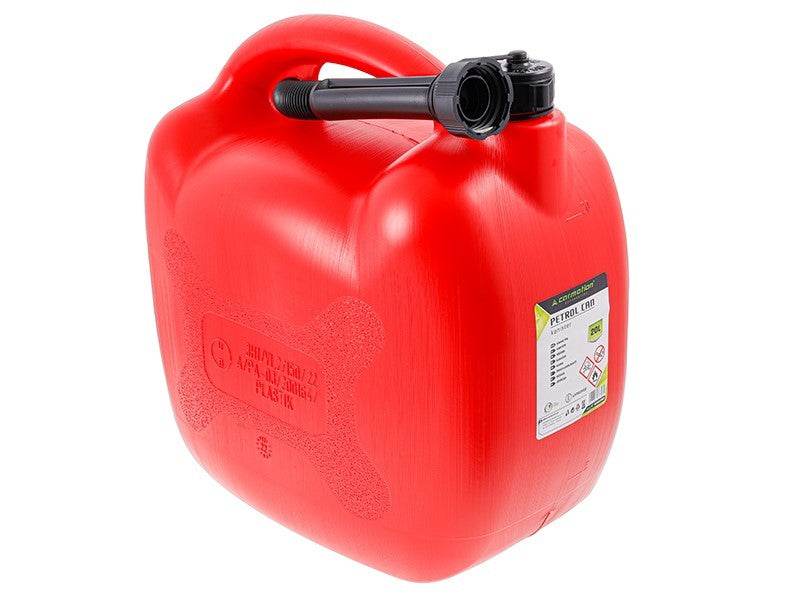 Rode ovale kunststof benzinejerrycan van 20 liter van CARMOTION