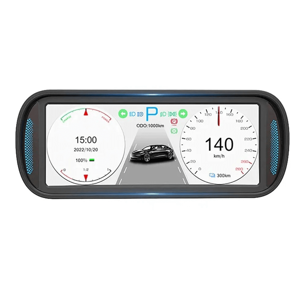 6.8" IPS HD HUD Skærm til Tesla Model 3/Y – Plug & Play Head-Up Display viser vigtige kørselsdata i førerens synsfelt.