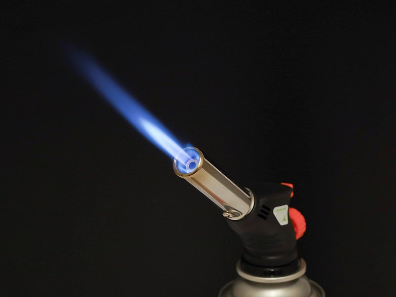Gasbrander met verstelbare vlam en piëzo-ontsteking