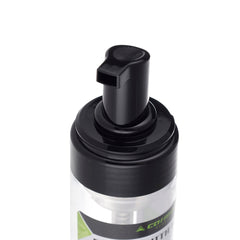 Transparante schuimfles met zwarte pomp en dop, 150 ml