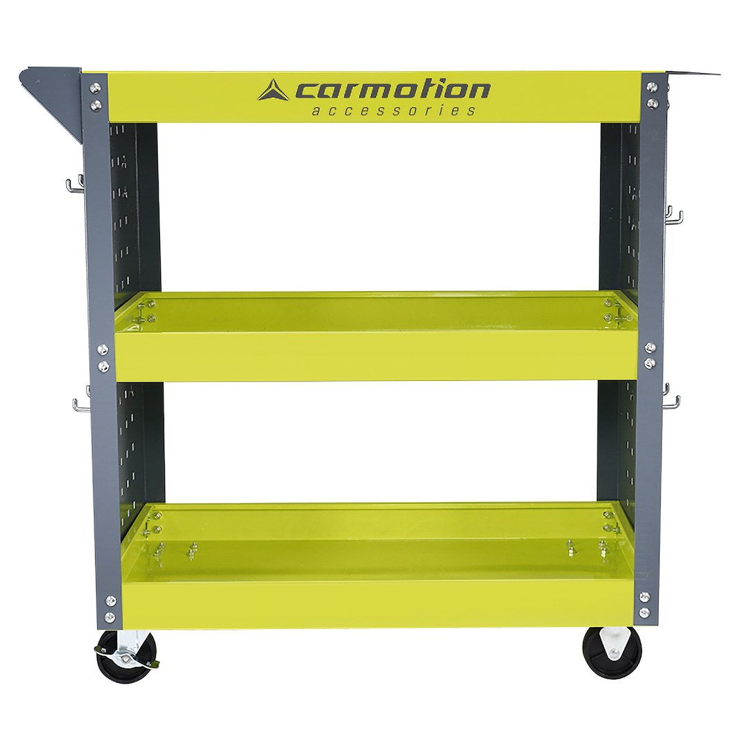 Werkplaatswagen met zijpanelen en 3 legborden van CARMOTION