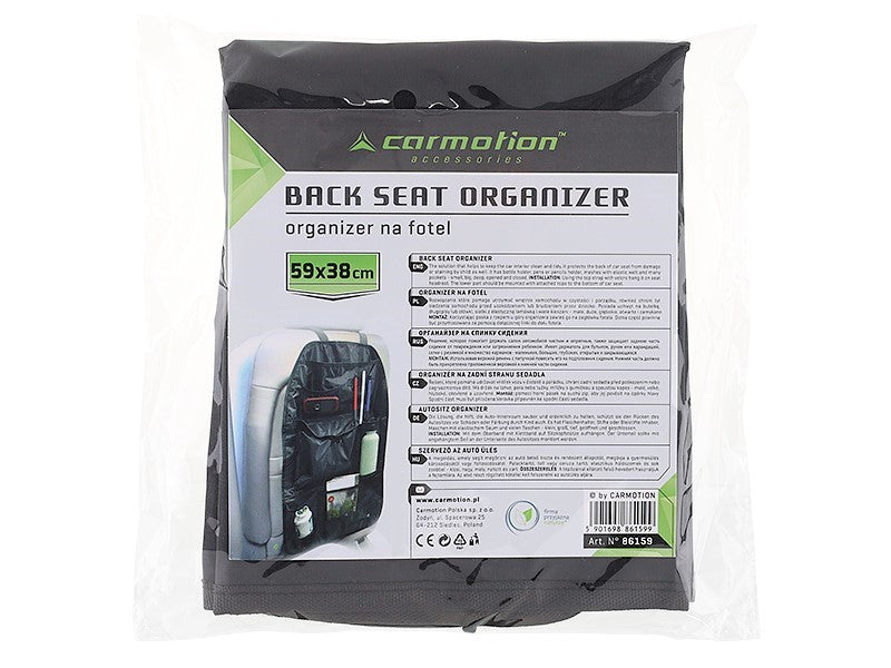 Achterbankorganizer voor extra opbergruimte en bescherming van de rugleuning