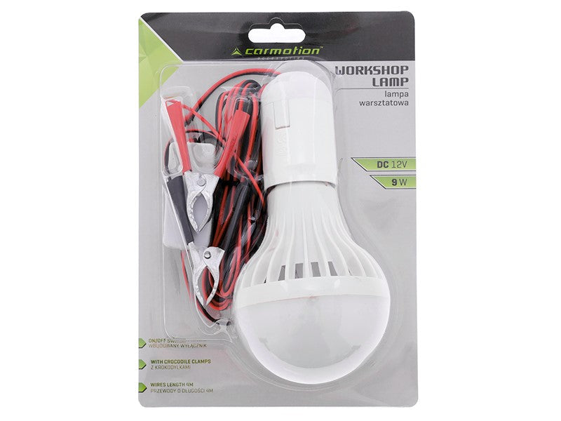 LED werkplaatslamp met geïntegreerde schakelaar en krokodillenklemmen