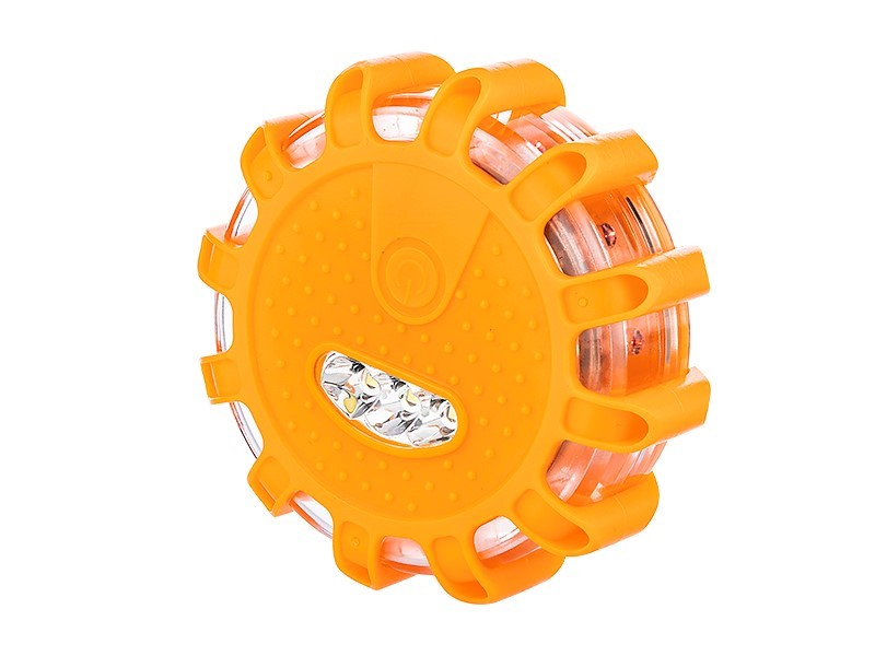 Oranje waarschuwingslamp met magneet en haak, 12 leds en 3 leds