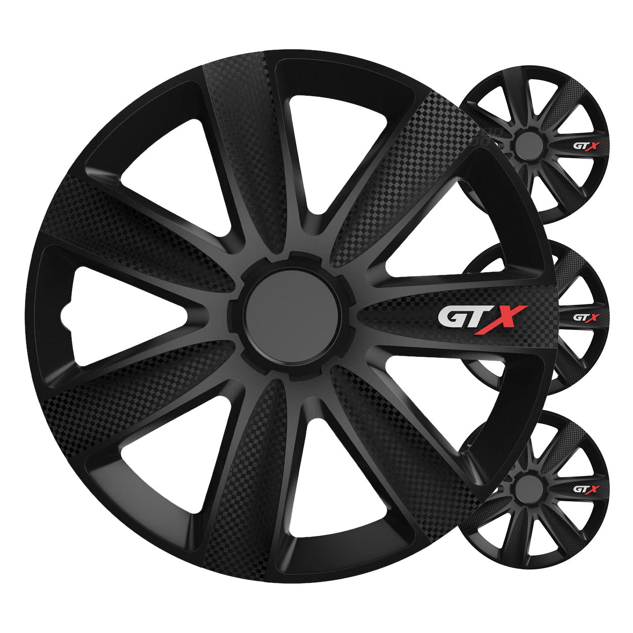 GTX hjulkapsler i 17 tommer carbon sort, sæt med 4 stk.