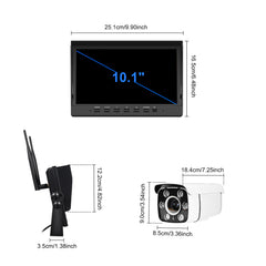 Draadloze achteruitrijcamera set met 10,1" scherm, 30x zoom en nachtzicht – 12V/36V 