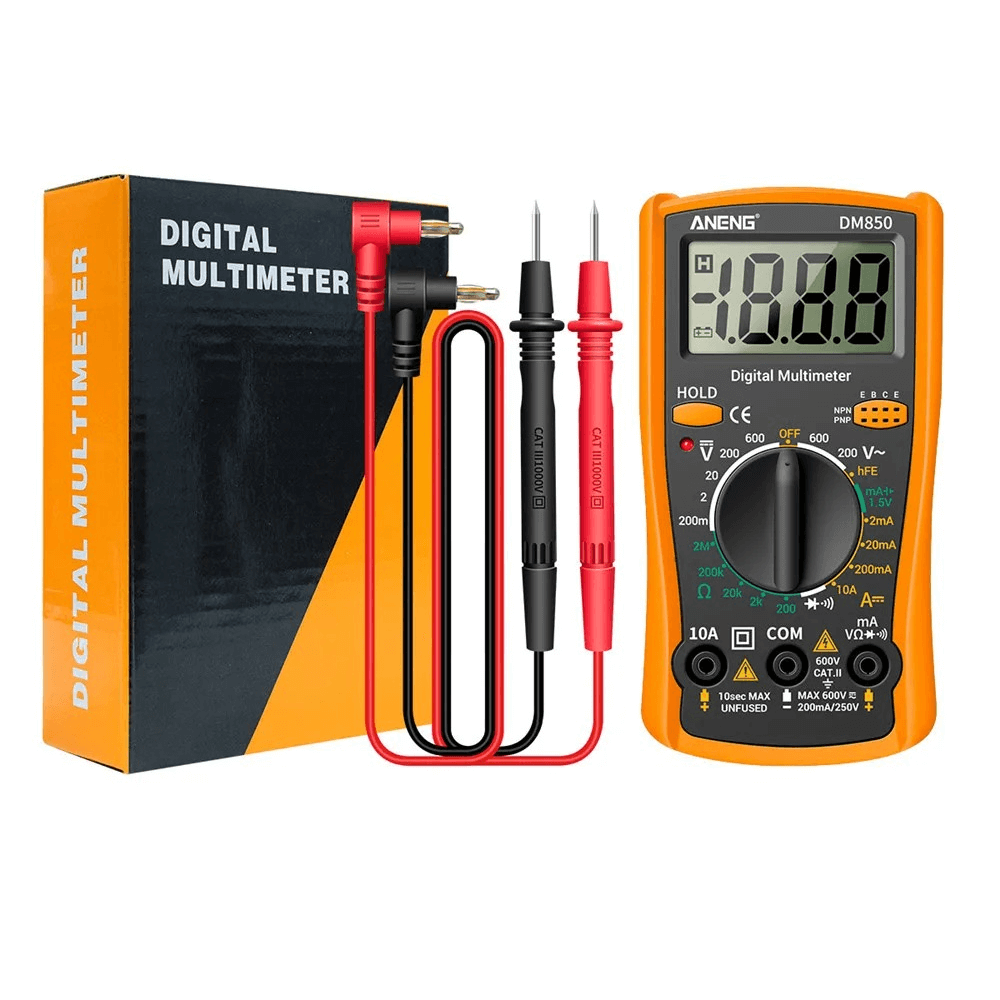 Digitale multimeter – onmisbaar hulpmiddel voor het monteren van een autoradio met meetinstrumenten en display.
