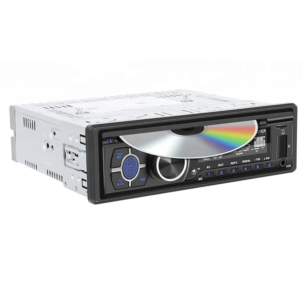 1 DIN autoradio met ingebouwde cd-speler, Bluetooth, FM/AM, USB, SD en AUX 