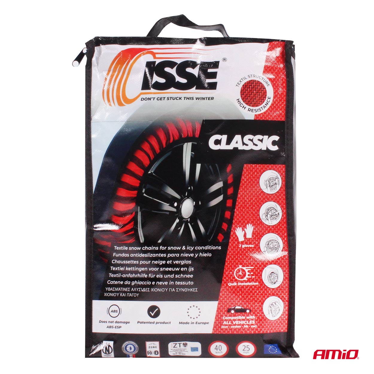Isse Classic 58 tekstil-snekæder set fra siden