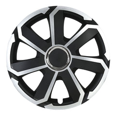 AEROSPIN wieldop in zwart en zilver voor 16 inch stalen velg