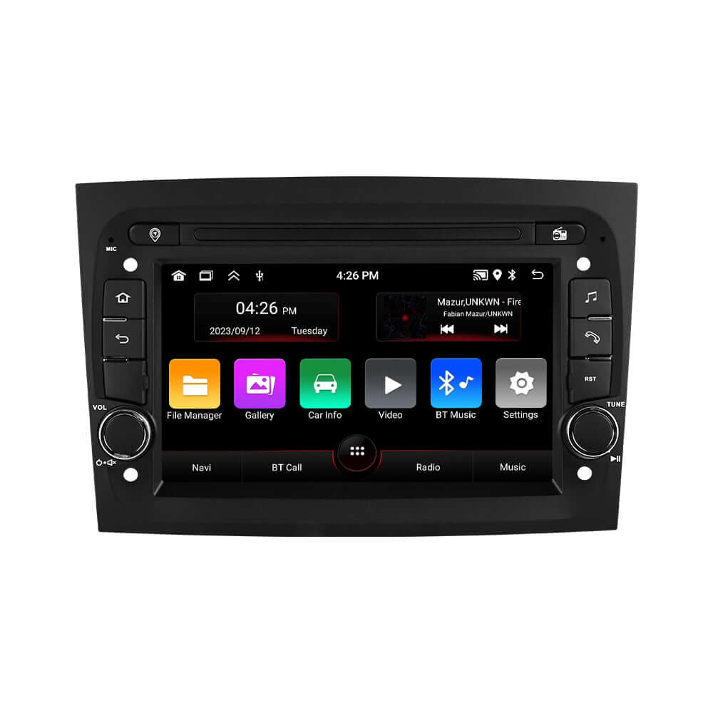 Fiat Doblo 15-20 – 7" Radio m. Apple CarPlay og Android Auto med moderne brugerflade og funktioner.