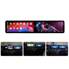 Mercedes A/CLA/GLA - 2x 12.3" skærm m. Apple CarPlay og Android Auto, dobbeltskærm til bilens infotainmentsystem.