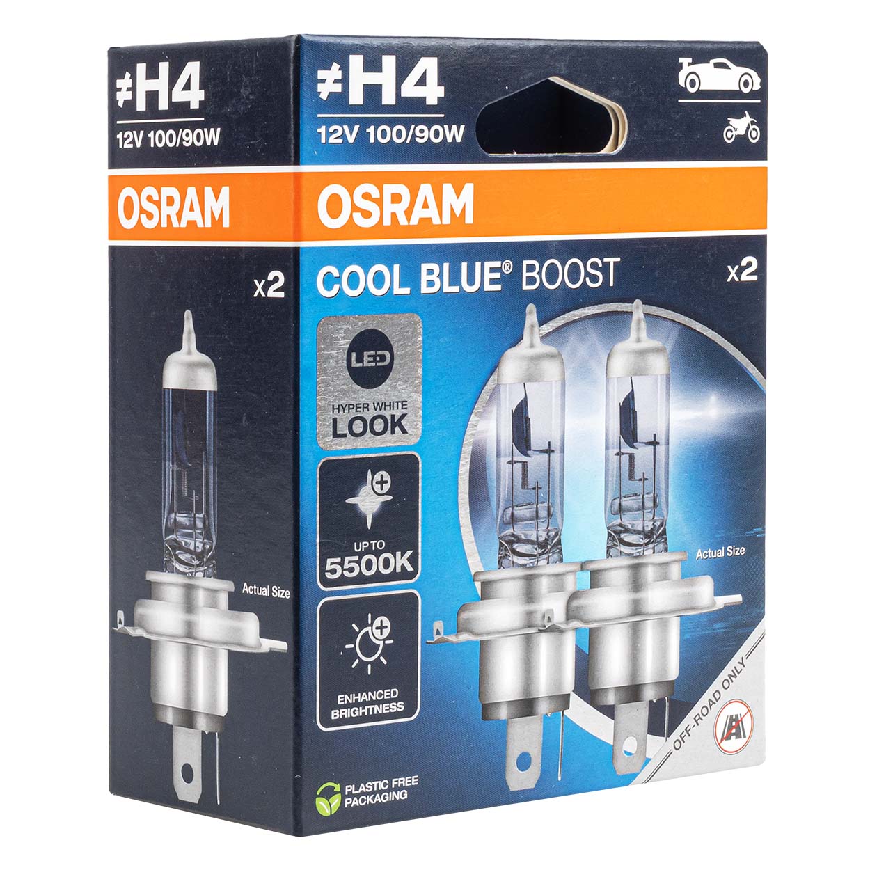 Osram H4 Cool Blue Boost halogeenlamp 100/90W