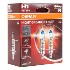 Osram H1 Night Breaker Unlimited halogeenlampen 12 V 55 W, 2 stuks.