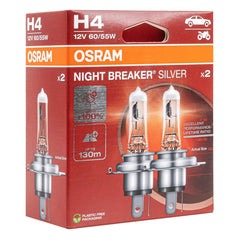 Osram H4 Night Breaker Silver halogeenlampen 12V, 2 stuks.