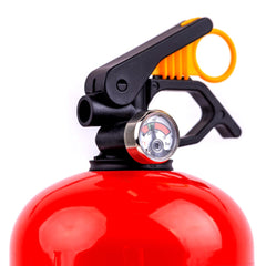 Poederblusser met manometer en muurbevestiging