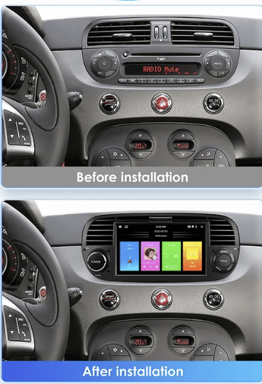Fiat 500 2007-2015 – 7” Autoradio met Apple CarPlay en Android Auto – carmedia24.nl
